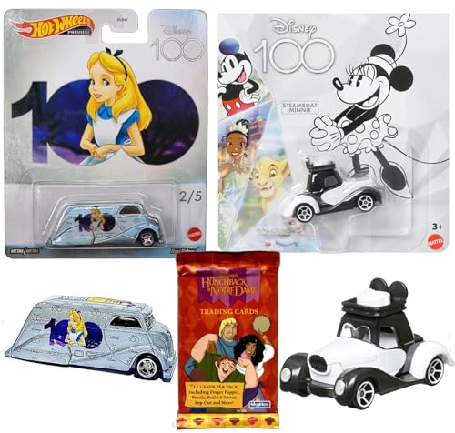 Steamboat Minnie Mouse Car Disney 100 Character Bundeld with Alice in Wonderland Premium Real Riders Pop Culture Die-Cast with Hunchback of Notre Dame Cards 3 Pieces Steamboat Minnie Mouse Car Disney 100 Character Bundeld with Alice in Wonderland Premium Real Riders Pop Culture Die-Cast with Hunchback of Notre Dame Cards 3 Pieces von Hot Wheels