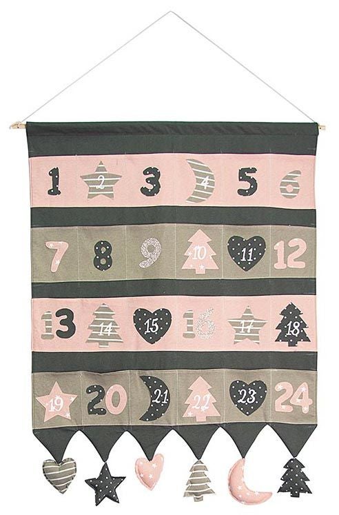 Hotex Adventskalender Pink/Olivgrün von Hotex