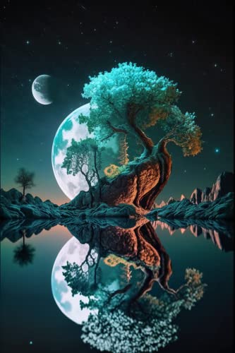 1000 Teile Mondbaum-Reflexion Holz-Puzzle, herausfordernde und lustige Aktivität – interessante und warme Kunst-Puzzles für Erwachsene – moderne Wohnkultur, ideales Geschenk (76,2 x 50,8 cm) von Hothostl