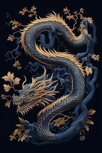 Blue Dragon 1000-teiliges Holzpuzzle für Erwachsene, einzigartig geformte Teile mit robuster Holzkonstruktion, perfekt für Geburtstagsgeschenke und Familiengeschenke von Hothostl