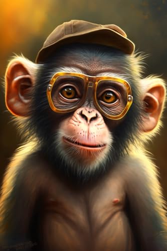 Einzigartiges Holzpuzzle – Affe mit Brille, 1000 Teile, buntes Kunstwerk-Puzzle für Erwachsene, lustige und herausfordernde Gehirnübung für Puzzle-Enthusiasten – ideales Geschenk von Hothostl