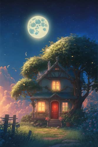 Einzigartiges Holzpuzzle – Haus unter dem Mond, 1000 Teile, buntes Kunstwerk-Puzzle für Erwachsene, lustige und herausfordernde Gehirnübung für Puzzle-Enthusiasten – ideales Geschenk Einzigartiges Holzpuzzle – Haus unter dem Mond, 1000 Teile, buntes Kunstwerk-Puzzle für Erwachsene, lustige und herausfordernde Gehirnübung für Puzzle-Enthusiasten – ideales Geschenk von Hothostl