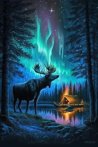 Forest Aurora Deer 70-teiliges Puzzle für Erwachsene | Gehirnpuzzle, Lernspielzeug und Spiele, Bausatz zur Förderung des kreativen Spiels Forest Aurora Deer 70-teiliges Puzzle für Erwachsene | Gehirnpuzzle, Lernspielzeug und Spiele, Bausatz zur Förderung des kreativen Spiels von Hothostl