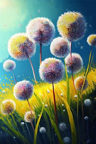 Löwenzahn-Bouquet Puzzles für Erwachsene, 300-teiliges Holzpuzzle schwierig und cool, Löwenzahnstrauß, 1000 Teile Fantasie-Puzzles von Hothostl