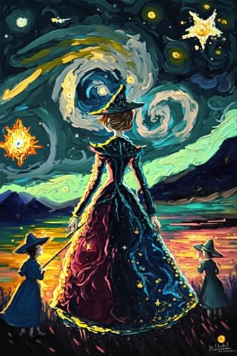 Magic Girl Abstrakte Malerei Puzzles für Erwachsene 1000 Teile - Romantische Holzpuzzles, tolles Spielzeug für Kinder & Heimdekoration von Hothostl
