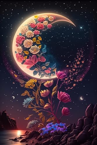 Moonlight Bouquet 1000-teiliges Holzpuzzle für Erwachsene, einzigartig geformte Teile mit robuster Holzkonstruktion, perfekt für Geburtstagsgeschenke und Familiengeschenke von Hothostl