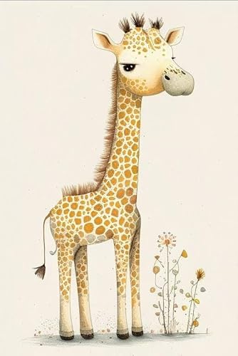 Niedliches Retro-Giraffen-Puzzle mit 1000 Teilen, künstlerisches Puzzle, beste Gehirnübungen für Erwachsene, lebendige Farben, kulturelle Kunst, Premium-Qualität, moderne Heimdekoration, lustige von Hothostl