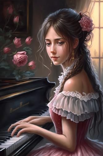 Piano Rose Girl Puzzle – 70-teiliges Puzzle für Erwachsene, herausforderndes Puzzle – 500 Teile, fertige Größe ist 20 x 15 cm Piano Rose Girl Puzzle – 70-teiliges Puzzle für Erwachsene, herausforderndes Puzzle – 500 Teile, fertige Größe ist 20 x 15 cm von Hothostl