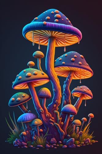 Purple Mushroom Puzzles for Adults 1000 Piece Wooden Jigsaw Puzzle Difficult and Cool - Purple Mushroom- 1000 Pieces Fantasy Puzzles von Hothostl