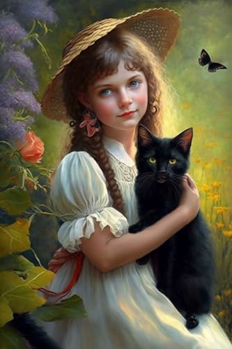 Puzzle 35 Teile Gartenmädchen und schwarze Katze - Holzpuzzles für Erwachsene, herausforderndes Puzzle, für Wohnzimmer Dekor & Puzzle-Liebhaber Geschenke Puzzle 35 Teile Gartenmädchen und schwarze Katze - Holzpuzzles für Erwachsene, herausforderndes Puzzle, für Wohnzimmer Dekor & Puzzle-Liebhaber Geschenke von Hothostl