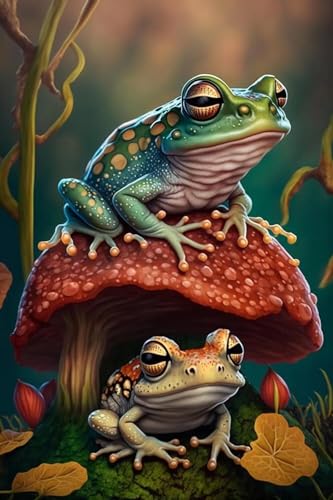 Puzzle für Erwachsene 1000 Teile, Großes Puzzle Familienspiel Erwachsene Dekompression Geschenk für DIY Intellektives Lernspiel Geschenk (Roter Pilz und Frosch Puzzle) von Hothostl