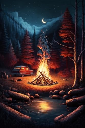 Puzzle für Erwachsene 1000 Teile, Großes Puzzle Familienspiel Erwachsene Dekompression Geschenk für DIY Intellektives Lernspiel Geschenk (Waldfeuer Puzzle) von Hothostl