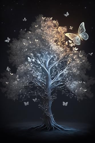 Puzzle für Erwachsene 500 Teile, Großes Puzzle Familienspiel Erwachsene Dekompression Geschenk für DIY Intellektives Lernspiel Geschenk (Weiß Schmetterlingsbaum Puzzle) von Hothostl