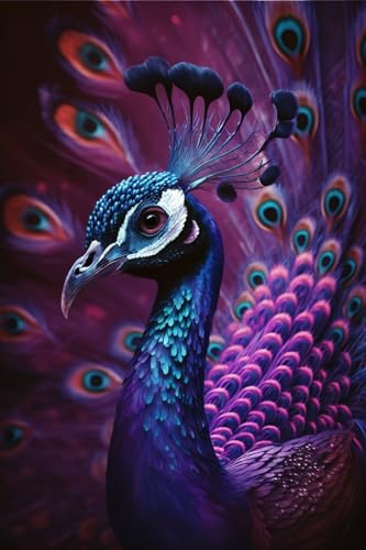Puzzles für Erwachsene, 500 Teile, violetter Pfau, Holzpuzzle – großes pädagogisches Puzzle-Kunstwerk für Erwachsene – herausfordernde und lustige Aktivität – Heimdekoration Geschenke Puzzles für Erwachsene, 500 Teile, violetter Pfau, Holzpuzzle – großes pädagogisches Puzzle-Kunstwerk für Erwachsene – herausfordernde und lustige Aktivität – Heimdekoration Geschenke von Hothostl