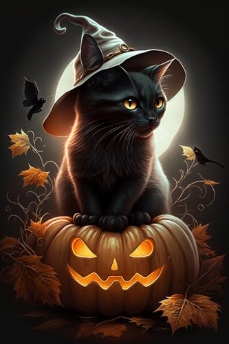 Vollmond schwarze Katze Kürbis - 1000 Teile Puzzles Anfänger Puzzle Spielzeug, verbringen Sie Zeit, um ein Gefühl der Erfüllung zu bekommen, Box 76,2 x 50,8 cm für Heimdekoration Vollmond schwarze Katze Kürbis - 1000 Teile Puzzles Anfänger Puzzle Spielzeug, verbringen Sie Zeit, um ein Gefühl der Erfüllung zu bekommen, Box 76,2 x 50,8 cm für Heimdekoration von Hothostl