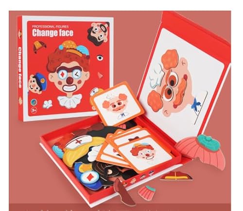 Magnetpuzzle FüR Kinder,Lernspiel Und Reisespiel Einsetzbar - FöRdert Motorik Und KreativitäT, Passendes Spielzeug FüR Kinder FüR Zu Hause Und Unterwegs (Zeichentrickfiguren) von HouYa-Tec