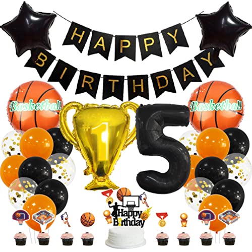 Houhounb Basketball 5. Geburtstag Deko Basketball Deko 5 Jahre Kindergeburtstag Party Deko Kinder Basketball Luftballon Tortendeko für Thema Basketball Kindergeburtstag Party Houhounb Basketball 5. Geburtstag Deko Basketball Deko 5 Jahre Kindergeburtstag Party Deko Kinder Basketball Luftballon Tortendeko für Thema Basketball Kindergeburtstag Party von Houhounb