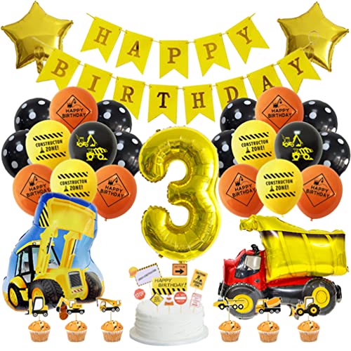 Houhounb Baufahrzeuge Party Dekoration 3 Jahr Kindergeburtstag Bagger Truck Luftballons Bau Dekorationen Happy Birthday Banner Folienballons Geburtstagsdeko für 3. Geburtstag Party Houhounb Baufahrzeuge Party Dekoration 3 Jahr Kindergeburtstag Bagger Truck Luftballons Bau Dekorationen Happy Birthday Banner Folienballons Geburtstagsdeko für 3. Geburtstag Party von Houhounb