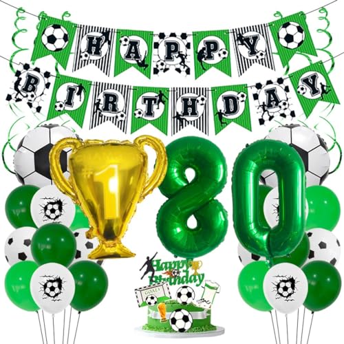 Houhounb Fußball Grüner Serie 80. Geburtstag Deko Fussball Deko Happy Birthday Banner Party Deko No.80 Fußball Luftballon Tortendeko für Thema Fußball 80 Jahre Geburtstag Dekoration Houhounb Fußball Grüner Serie 80. Geburtstag Deko Fussball Deko Happy Birthday Banner Party Deko No.80 Fußball Luftballon Tortendeko für Thema Fußball 80 Jahre Geburtstag Dekoration von Houhounb