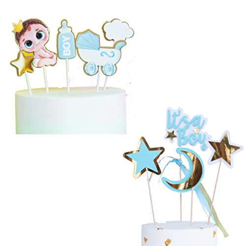 Houhounb It's a Boy Tortendeko Blau Gender Reveal Cake Decorations Kuchen Topper Junge Babyparty Kinderwagen Stern Mond Cake Topper Zubehör Tortendekoration Baby Taufe,9 Stück Houhounb It's a Boy Tortendeko Blau Gender Reveal Cake Decorations Kuchen Topper Junge Babyparty Kinderwagen Stern Mond Cake Topper Zubehör Tortendekoration Baby Taufe,9 Stück von Houhounb