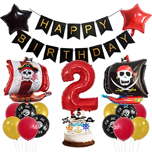 Houhounb Pirate 2. Geburtstag Deko Pirate Deko 2 Jahre Kindergeburtstag Party Deko Kinder Pirate Luftballon Tortendeko für Thema Pirate Kindergeburtstag Halloween Party Houhounb Pirate 2. Geburtstag Deko Pirate Deko 2 Jahre Kindergeburtstag Party Deko Kinder Pirate Luftballon Tortendeko für Thema Pirate Kindergeburtstag Halloween Party von Houhounb