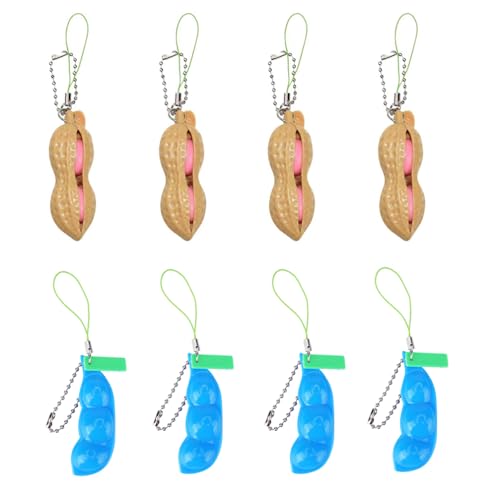 Houhounb Squeezes Spielzeug Squeeze Toys Bean Bohne Anhänger Schlüsselanhänger Toys Squeeze Lustige Gadgets Reduziert Angst und Stress für Handy Kette, 4 Blau Edamame+ 4 Erdnuss Houhounb Squeezes Spielzeug Squeeze Toys Bean Bohne Anhänger Schlüsselanhänger Toys Squeeze Lustige Gadgets Reduziert Angst und Stress für Handy Kette, 4 Blau Edamame+ 4 Erdnuss von Houhounb