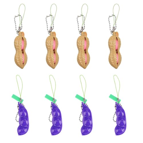 Houhounb Squeezes Spielzeug Squeeze Toys Bean Bohne Anhänger Schlüsselanhänger Toys Squeeze Lustige Gadgets Reduziert Angst und Stress für Handy Kette, 4 Lila Edamame+ 4 Erdnuss Houhounb Squeezes Spielzeug Squeeze Toys Bean Bohne Anhänger Schlüsselanhänger Toys Squeeze Lustige Gadgets Reduziert Angst und Stress für Handy Kette, 4 Lila Edamame+ 4 Erdnuss von Houhounb