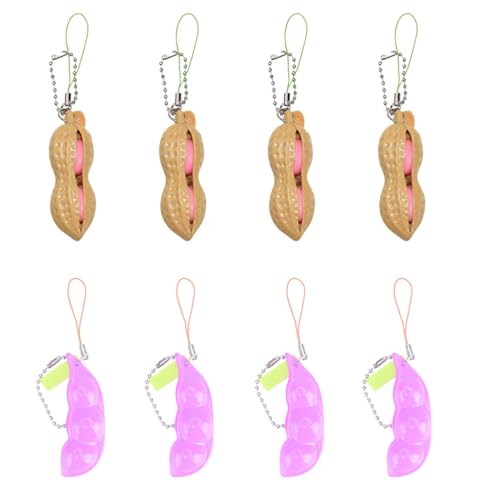 Houhounb Squeezes Spielzeug Squeeze Toys Bean Bohne Anhänger Schlüsselanhänger Toys Squeeze Lustige Gadgets Reduziert Angst und Stress für Handy Kette, 4 Rosa Edamame+ 4 Erdnuss Houhounb Squeezes Spielzeug Squeeze Toys Bean Bohne Anhänger Schlüsselanhänger Toys Squeeze Lustige Gadgets Reduziert Angst und Stress für Handy Kette, 4 Rosa Edamame+ 4 Erdnuss von Houhounb