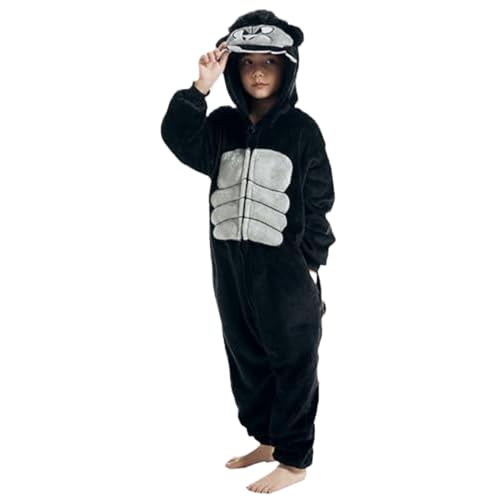 Houolsator Gorilla Kostüm Kids, süßer Cartoon Gorilla -Strampler, warme Kinder -Tag -Kostüm, weicher Flanell, Dress Up Onesie Kostüme für Home Party Cosplay, 120 cm Houolsator Gorilla Kostüm Kids, süßer Cartoon Gorilla -Strampler, warme Kinder -Tag -Kostüm, weicher Flanell, Dress Up Onesie Kostüme für Home Party Cosplay, 120 cm von Houolsator