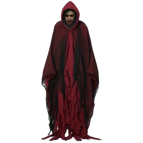 Houolsator Halloween Umhang 73in langer Claret Cloak mit Haubenmännern Frauen skern reaper cosplay Halloween Kostüme für Erwachsene Houolsator Halloween Umhang 73in langer Claret Cloak mit Haubenmännern Frauen skern reaper cosplay Halloween Kostüme für Erwachsene von Houolsator