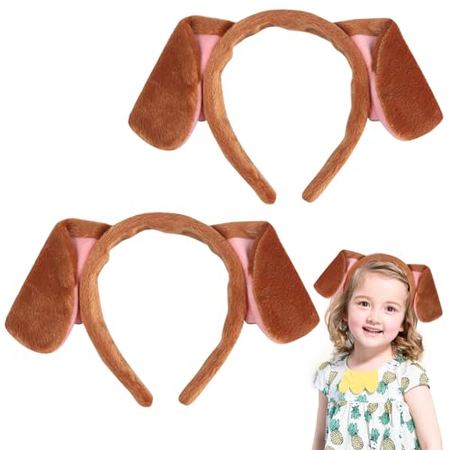 Houolsator Hundeohren Stirnband 2pcs kurze Plüschpupfohren Requisiten süße braune Hund Kostüm Tierhaar Reifen für Cosplay -Kostümkostüm Houolsator Hundeohren Stirnband 2pcs kurze Plüschpupfohren Requisiten süße braune Hund Kostüm Tierhaar Reifen für Cosplay -Kostümkostüm von Houolsator