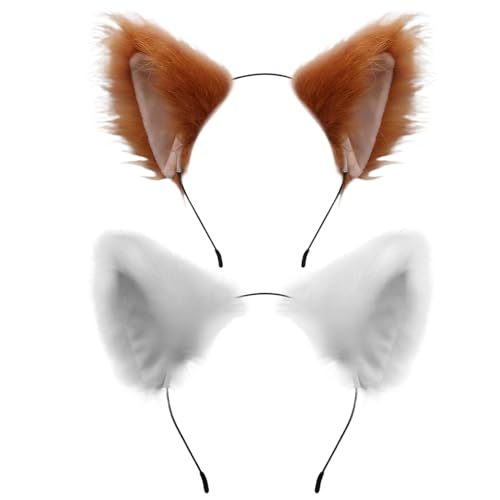 Katzenohren Stirnband, Kunstfell Pelzohren Haare, Katzen Cosplay -Party -Kostümzubehör, niedliche Katzen -Stirnbänder für Mädchen Frauen braune weiße Katze Ohren Katzenohren Stirnband, Kunstfell Pelzohren Haare, Katzen Cosplay -Party -Kostümzubehör, niedliche Katzen -Stirnbänder für Mädchen Frauen braune weiße Katze Ohren von Houolsator