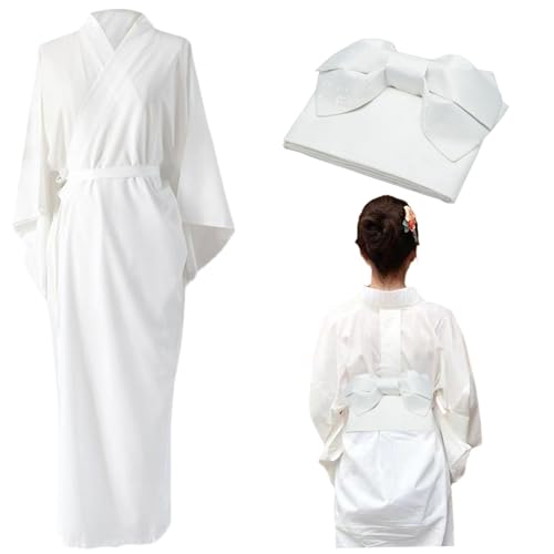 Kimono mit Obi Belt Weiße Durchschnittsgröße Blumendruck traditioneller japanischer Kimonos für Frauen Cosplay Blossom Yukata für themenbezogene Party, Bühnenshows, Halloween -Kostüm -Set Japanischro Kimono mit Obi Belt Weiße Durchschnittsgröße Blumendruck traditioneller japanischer Kimonos für Frauen Cosplay Blossom Yukata für themenbezogene Party, Bühnenshows, Halloween -Kostüm -Set Japanischro von Houolsator