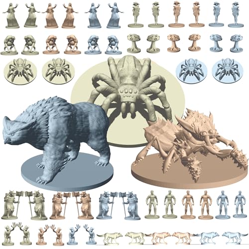 House of Bodian Mythical Heroes Forest/Sumpf-Edition Minifiguren-Set für RPGs – 90 Stück in 16 Designs – Kreaturen und Monster – passende Größe für DND von House of Bodian