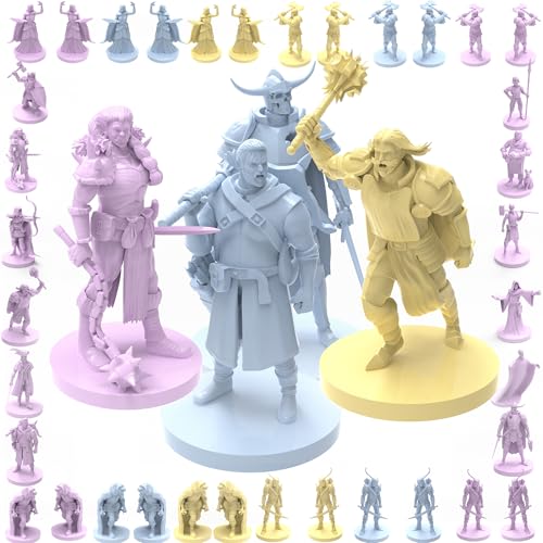 House of Bodian Mythical Heroes Town Dwellers, Heroes and Monsters Minifiguren-Set für RPGs – 102 Stück in 17 Designs, geeignete Größe für DND (City Edition) von House of Bodian