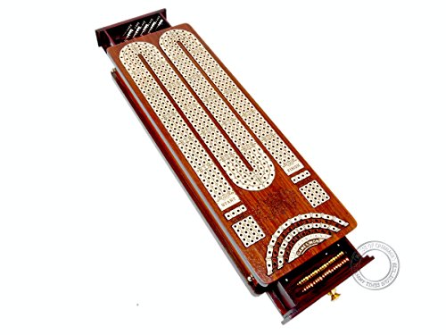 Continuous Cribbage Board Bloodwood / Maple and Side Drawers 4 Tracks with Place to Mark Won Games Continuous Cribbage Board Bloodwood / Maple and Side Drawers 4 Tracks with Place to Mark Won Games von House of Cribbage