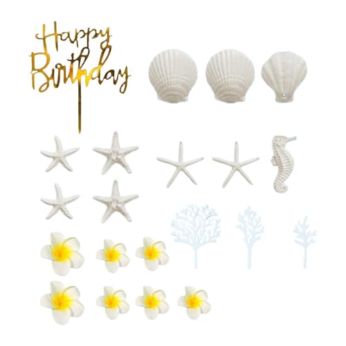 21 x Blumen-Kuchenaufsätze mit Korallenmuscheln, Sommer-Mottoparty-Dekoration für Hochzeit 21 x Blumen-Kuchenaufsätze mit Korallenmuscheln, Sommer-Mottoparty-Dekoration für Hochzeit von HouseVibe
