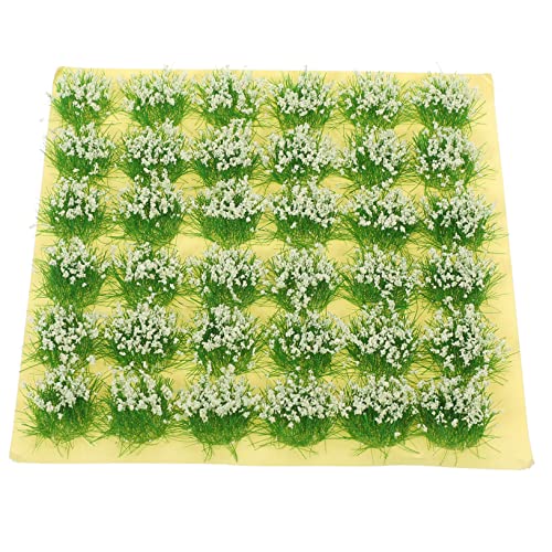 Housoutil 1 Blatt Grasmodell Anlage Topiary Feenhaftes Gartengras Landschaft Laub Künstlich Simulieren Simulation Blume Buschig Grasmatte Herde Grün Büschel Plastik Weiß von Housoutil