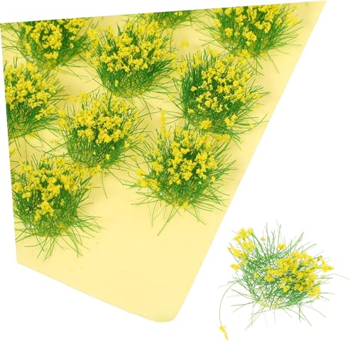 Housoutil 1 Blatt Grasmodell künstliches Grün für den Außenbereich klein Fälschung Grasläufer Grashaufen-Modell Gras für Diorama Modelleisenbahn Gras Kunstgras Plastik Yellow von Housoutil