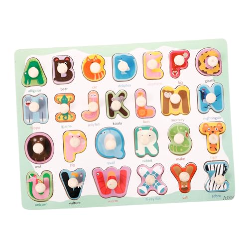 Housoutil 1 Satz Briefkognitiver Board Alphabet -passendes Holzrätsel englisches passendes Puzzletafel Puzzlespielzeug für die frühe Bildung von Kindern Kinderpuzzle Kinderrätsel von Housoutil