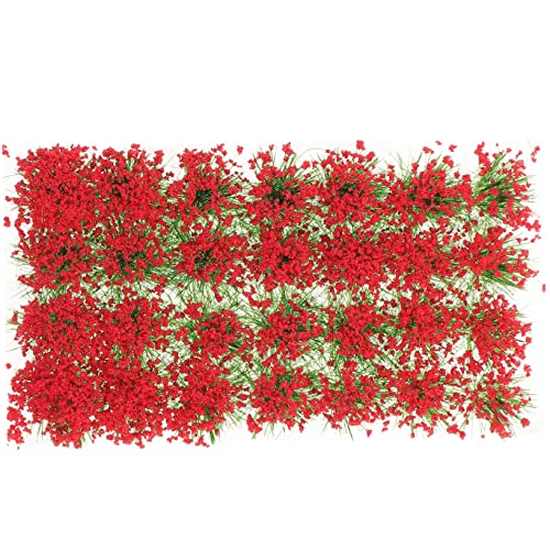 Housoutil 1 Schachtel sandtisch DIY Material Dekoration Gras-Miniatur Miniatur basierende Blumen drinnen Minicluster kunstpflanze kunstplflanze Simulation Rasen Mini-Hausschmuck Plastik rot von Housoutil