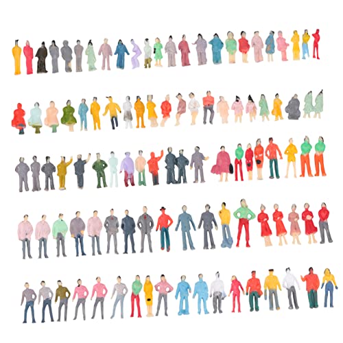 Housoutil 100 Stück Simulationscharaktermodell Miniatur Zahlen Kinderspielzeug für wohnzimmerdeko modellfiguren Figurenschmuck Puppenmöbel aus Kunststoff Plastik Colorful von Housoutil
