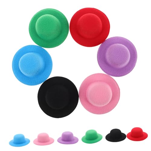 Housoutil 12 Stück Teiliges Bunte Mini Puppenhut Kleine Formale Hüte aus Plüsch für DIY Puppenkleidung Weihnachtsdeko Vielseitige Miniatur Haarschmuck von Housoutil