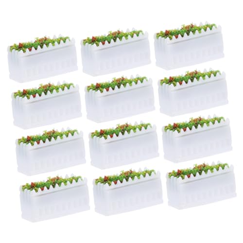 Housoutil 12Stücke Kleiner Gestaltung für Puppenhäuser Stabiler Blumentopf Selbstgemacht Kleiner Ornament Künstliche Pflanzenornamente von Housoutil