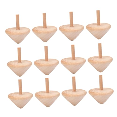 Housoutil 15 Stück Teiliges Holz zum Bemalen für Robuste Tragbare DIY Spinning Tops zur Motorischer Fähigkeiten und Kreativer Familienaktivitäten von Housoutil