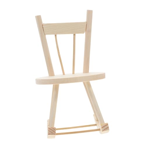 Housoutil 1Satz Holzstuhl Puppenhaus Möbel Beige Robustes Material Für Bastelprojekte Für Puppenhaus Und Gartenlandschaften Langlebig von Housoutil