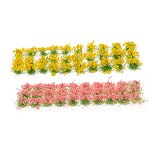 Housoutil 2 Blätter Selbstklebende Bunte Blütentraube Künstlicher Blumencluster Simulierte Blumenbüschel Sandtischblume Miniatur-Kunstrasen Miniaturornament Miniatur Hausschmuck Plastik von Housoutil