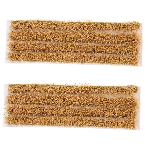 Housoutil 2 Sätze Miniatur Statisches Gras Modellstreifen für Landschaftsbau Realistische Weizenfeld Gras Dekoration Leichtes Kunststoff DIY für Sandtisch und Micro Landschaften von Housoutil