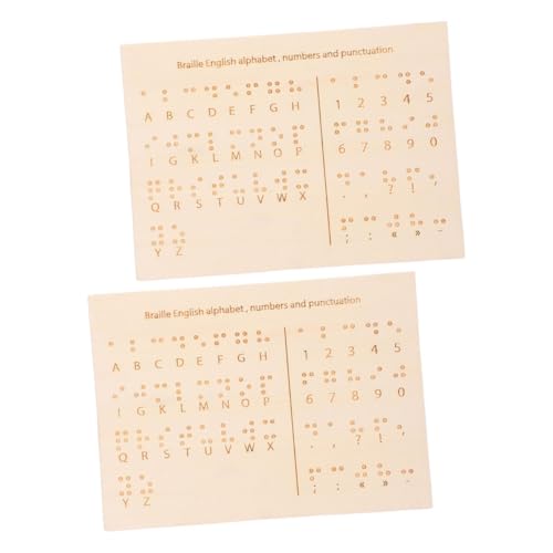 Housoutil 2 Stück Braille-unterrichtsgeräte Gadgets Für Blinde Braille-bücher Schreibübungen Für Kleinkinder Blinde Bretter Braille-lehrmittel Holz Khaki von Housoutil