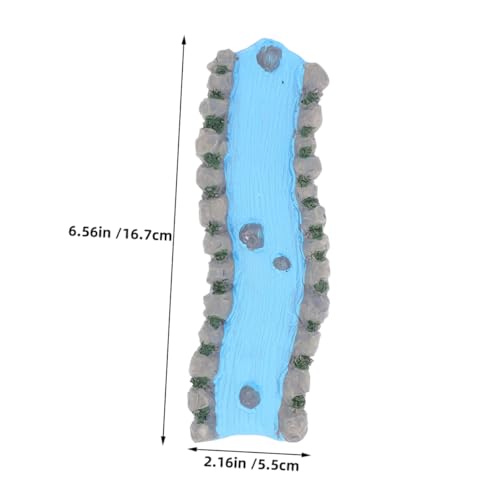 Housoutil 2 Stück Resin Miniatur Bachlauf für Puppenhaus Wasser Landschaft Feengarten Dekoration Sandtisch Accessoire DIY Fluss für Psychologische Beratung und Kreative Gestaltung von Housoutil